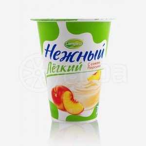 ЗМЖ Йогуртный продукт пастер Нежный Легкий с соком персика Кампина 0,1% 320г