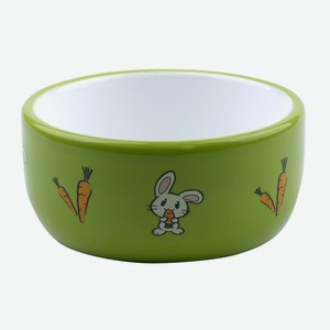 Миска для грызунов Foxie Bunny керамическая зеленая 320 мл