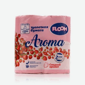 Туалетная бумага Floom Aroma   Земляника   , 2х-слойная , 4шт