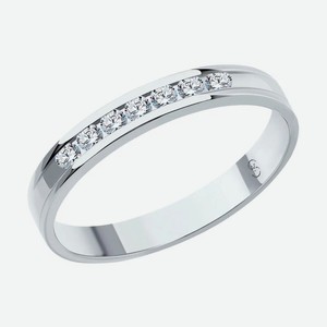 Обручальное кольцо SOKOLOV Diamonds из белого золота с бриллиантами 1112301-01, размер 17