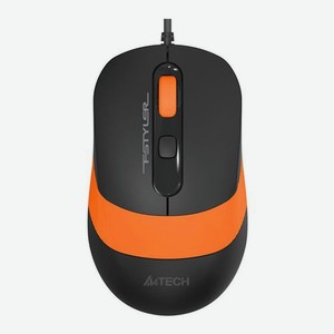 Мышь A4TECH Fstyler FM10, оптическая, проводная, USB, черный и оранжевый [fm10 orange]