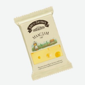Сыр  Брест-Литовск , маасдам, легкий, 35 - 45%, 200 г