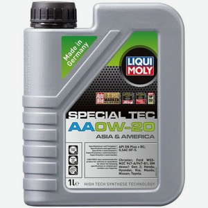 Моторное масло LIQUI MOLY Special Tec AA, 0W-20, 1л, синтетическое [8065]