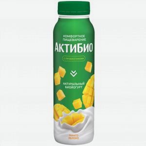 Биойогурт питьевой АКТИБИО манго, яблоко, 1.5%, 260г