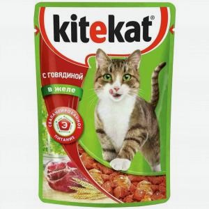 Корм для кошек Китекет желе говядина, 85г