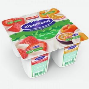 Продукт йогуртный АЛЬПЕНЛЭНД клубника, персик, маракуйя 0.3%, 95г