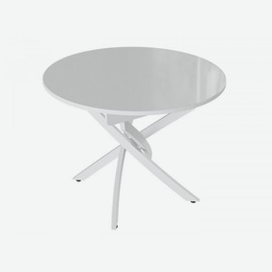 Кухонный стол Diamond тип 3 Белый муар / Белый глянец