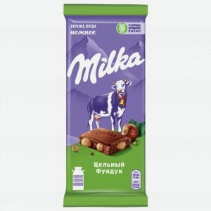 Шоколад МИЛКА молочный с цельным фундуком, 85г
