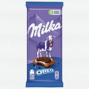Шоколад МИЛКА Молочный с круглым печеньем Орео с ванильной начинкой, 92г