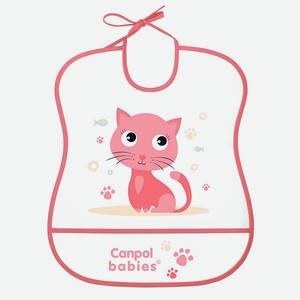 Нагрудник Canpol Babies мягкий с кармашком Розовый 2/919_pin