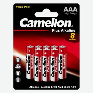 Батарейка <Camelion> Plus Alkaline LR03 мизинчик ААА 8шт 1.5В 14134 Китай