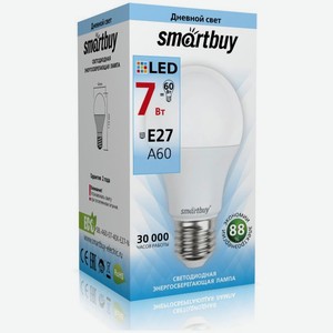 Лампа светодиодная <Smartbuy> А60 7Вт 220-240В Е27 4000К Китай