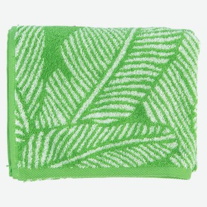 Полотенце Cleanelly Листья зеленое пестротканное плотность 420гр 70х130 см артПЦ-3502-5801
