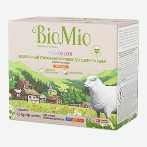 Стиральный порошок BioMio Bio-Color с экстрактом хлопка для стирки цветного белья 1,5 кг