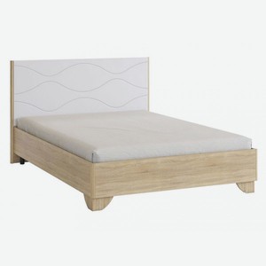 Двуспальная кровать Зара Люкс Дуб Сонома / Белый, экокожа