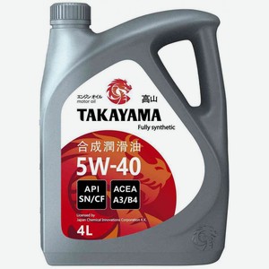 Масло моторное синтетическое TAKAYAMA SAE 5W-40 API SN/СF, 4 л