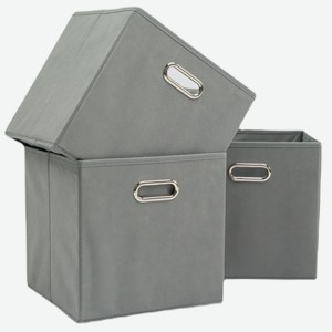 Набор складных коробок Home One 30х30х30см, 3шт, серый (385555)