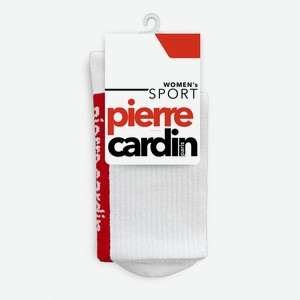 Носки женские Pierre Cardin арт CR355 спорт - Бело-красный, Цветная полоса сзади, 35-37