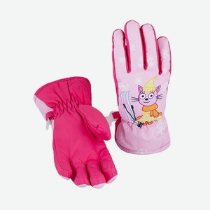 Перчатки для девочки Три кота р.4-6 лет цв.ярко-розовый арт.G-TK-02