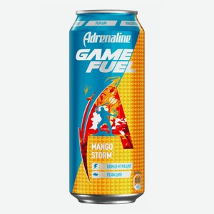 Энергетический напиток Adrenaline Rush Игровая Энергия манго газированный 449 мл