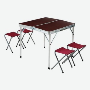 Набор складной мебели для кемпинга MACLAY стол + 4 стула, коричневый (892041)