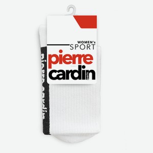 Носки женские Pierre Cardin арт CR355 спорт - Бело-черный, Цветная полоса сзади, 38-40