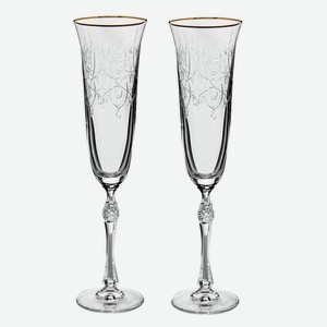 Набор бокалов для шампанского Crystal Bohemia Parus Panto, 190мл x 2шт Чехия