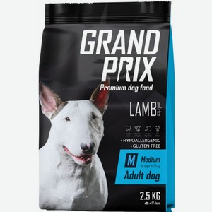 Сухой корм для собак средних пород Grand Prix Adult Medium Ягененок и рис, 2,5 кг