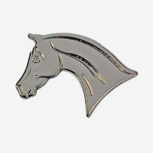 Значок металлический HappyROSS  Голова лошади , серебряный, 15х15мм, без упаковки (Германия)