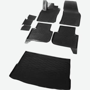 Комплект ковриков в салон RIVAL для Volkswagen Tiguan II 2016-2021, 5 дверей, ровный пол багажника (K15805006-5)