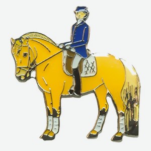 Значок металлический HappyROSS  Норвежская лошадь , жёлтый, 25х27мм, без упаковки (Германия)