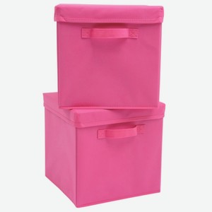 Набор складных коробок для хранения Home One 30х30х30 см, 2 шт, малиновый (385553)