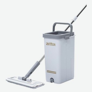 Комплект для уборки Zetter Premium, швабра с отжимом + ведро, размер S, 6,5 л, белое