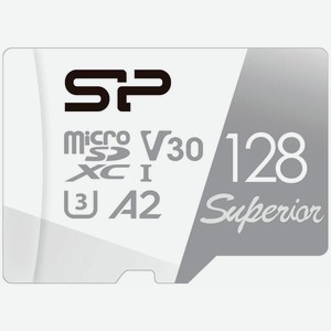 Карта памяти Silicon Power microSDXC 128Gb Class10 SP128GBSTXDA2V20SP Superior adapter