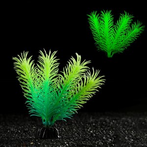Растение искусственное светящееся для аквариума, цвет зеленый
