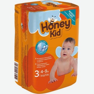 Подгузники Honey Kid Midi размер 3 4-9кг 14шт.