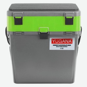 Рыболовный ящик YUGANA зимний, двухсекционный, серый/салатовый (5381195)