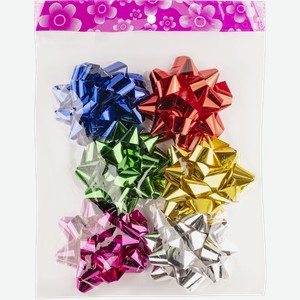 Банты 9см для подарков Гринтайм цветные пластик Нинбо ГринТайм м/у, 9 шт