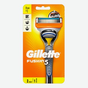 Станок для бритья Gillette Fusion 5 лезвий с 2 сменными кассетами, мужской, 1 шт