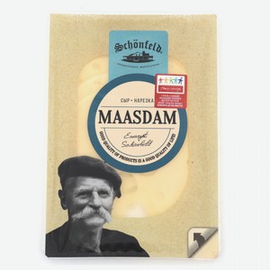 Сыр SCHONFELD Маасдам 45% в нарезке 125г
