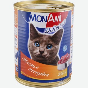 Влажный корм для кошек MonAmi Delicious Мясное ассорти, 350 г