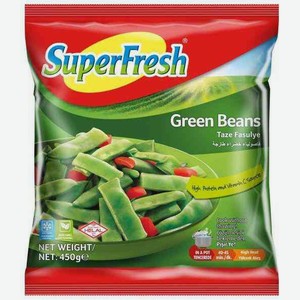Фасоль зеленая резаная Super Fresh с добавлением томатов, 450 г