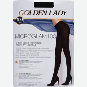 Колготки женские Golden Lady Microglam микрофибра цвет: nero/чёрный, 100 den, 3 р-р