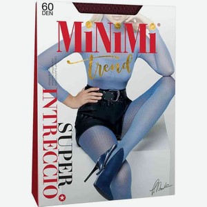 Колготки женские MiNiMi Intreccio жаккард цвет: bordo/бордовый, 60 den, 3 р-р