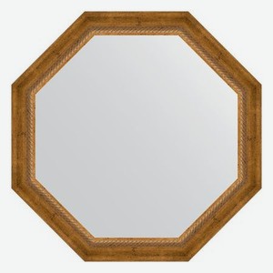 Зеркало в багетной раме Evoform состаренная бронза с плетением 70 мм 73х73 см