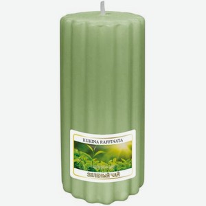 Свеча ароматическая рельеф Kukina Raffinata зеленый чай 5x10 см