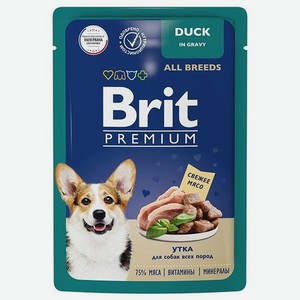 Корм для собак Brit 85г Premium Dog всех пород утка в соусе