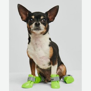 Ботинки для собак 4шт:Неоновый зелёный:xl