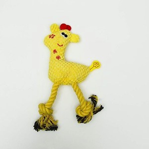 Игрушка для собак Пижон мягкая «Жираф с канатом» с пищалкой 15 х 25 см