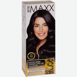 Крем-краска для волос Maxx Deluxe Premium 1.0 чёрный натуральный, 110 мл